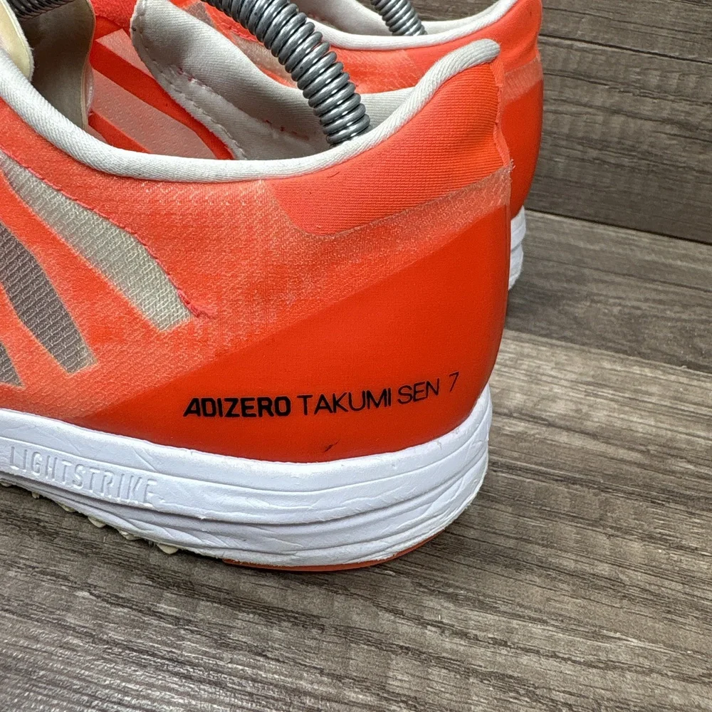 Adidas Takumi Sen 7 Orange Black Mens US Size 12 EUR 46.67 FZ2499 Running Shoes - Picture 4 of 10